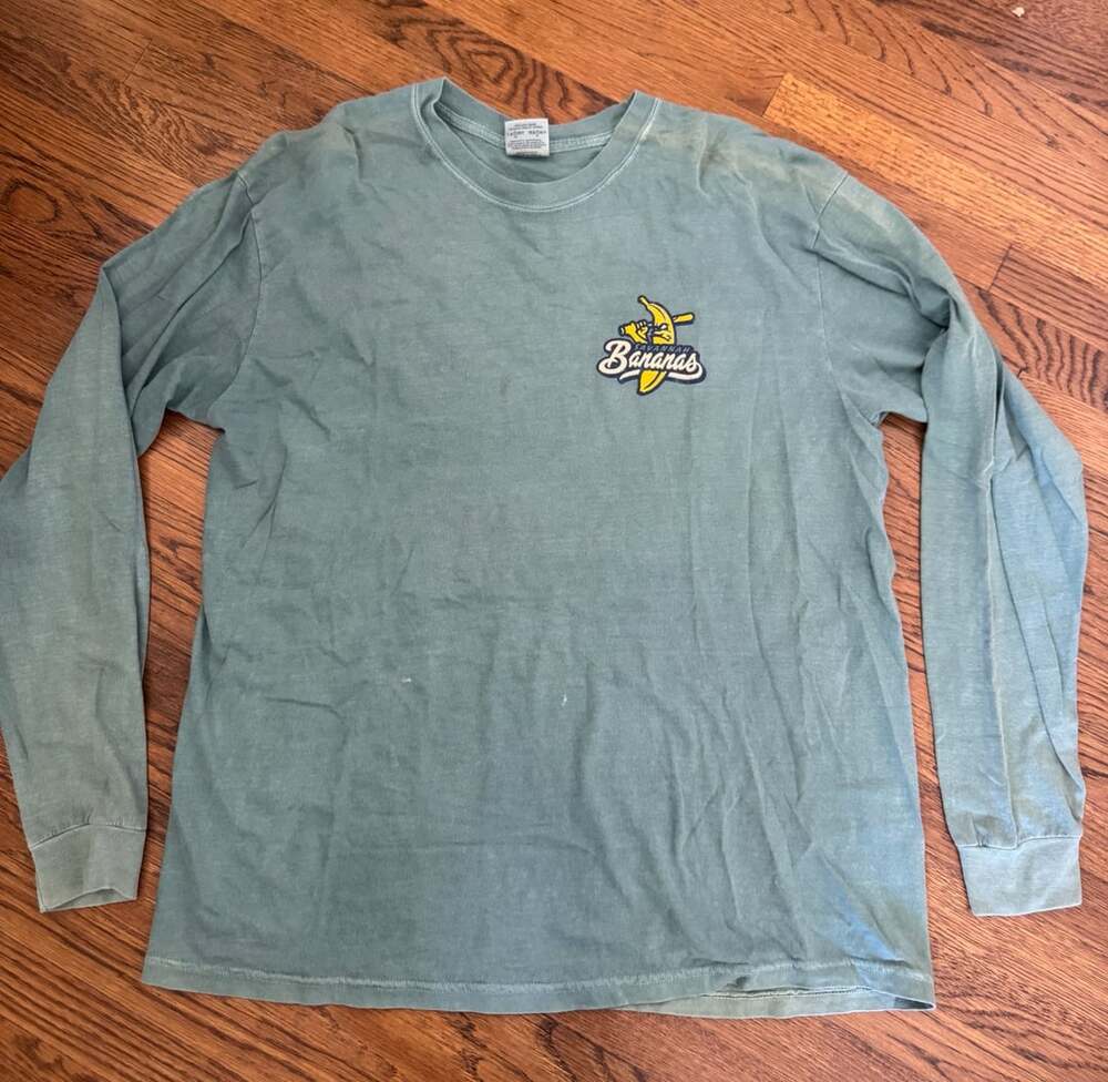 Comfort Colors Savannah Bananas Long Sleeve Shirt Size XL Green